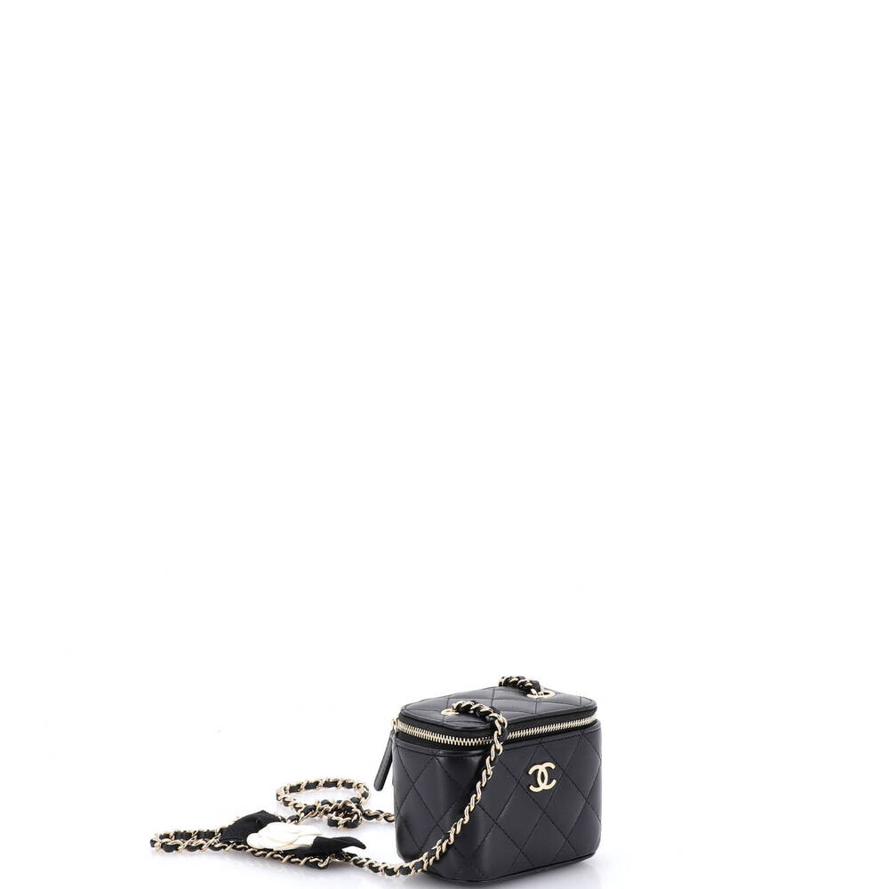 Chanel Mini Camellia Bow Vanity Case with Chain Quilted Lambskin - Picture 2 of 7